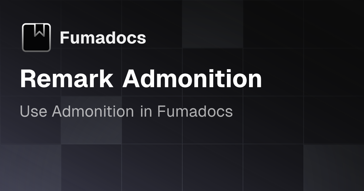 Admonition Raleigh Remark Admonition | Fumadocs